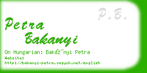 petra bakanyi business card